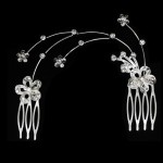 Accesoriu modern pentru decor par CA040DD Argintiu cu cristale Argintii